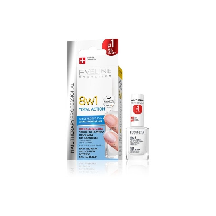 Eveline Professional Nail Therapy Total Action 8in1 Гіпоалергенний кондиціонер для нігтів 12 мл