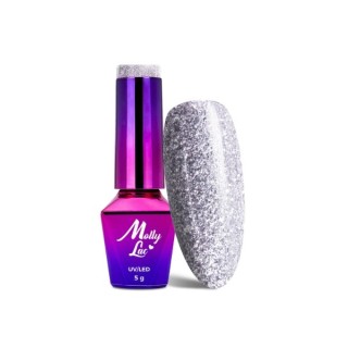 MollyLac /546/ Luxury Glam Hybride Vernis Mr Silver 5 ml