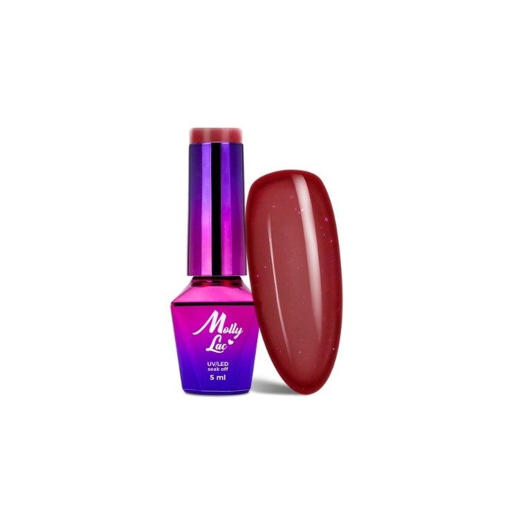 MollyLac /197/ Гібридний лак для нігтів Hearts & Kisses Dazzling Kisses 5 мл