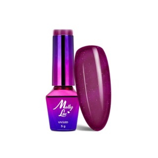 MollyLac /191/ Гібридний лак для нігтів Hearts & Kisses A Kiss in Paris 5 мл