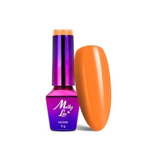 MollyLac /133/ Гібридний лак для нігтів Bubble Tea Naranja 5 мл