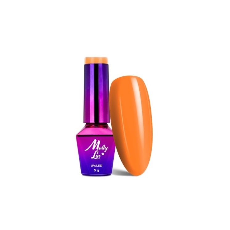 MollyLac /133/ Гібридний лак для нігтів Bubble Tea Naranja 5 мл