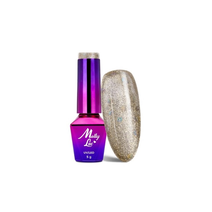 MollyLac /32/ Лак для нігтів Queens of Life Perfect Gold Hybrid 5 мл
