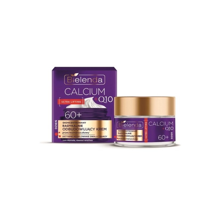 Bielenda CALCIUM + Q10 концентрований радикально відновлюючий крем для обличчя проти зморшок 60+ на день 50 мл