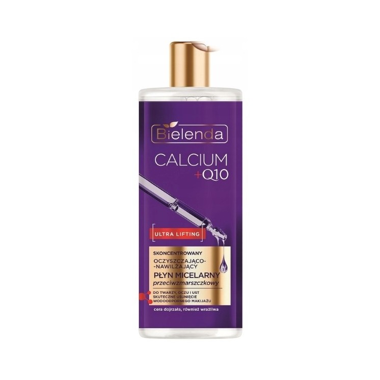 Bielenda CALCIUM + Q10 Fluide micellaire concentré nettoyant et hydratant anti-rides 500 ml