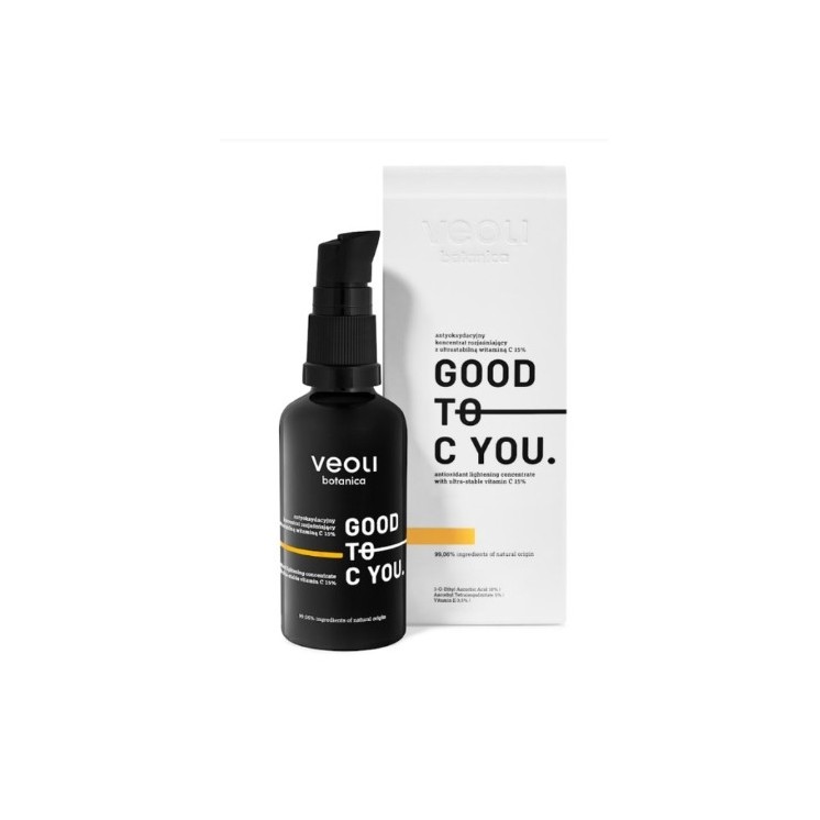 Veoli Botanica З повагою. Антиоксидантний освітлюючий концентрат для обличчя з ультрастабільним вітаміном С 15% 40 мл