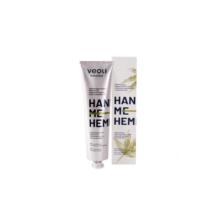 Veoli Botanica Hand Me Hemp багатий відновлюючий крем для рук з конопляною олією 5 % 75 мл