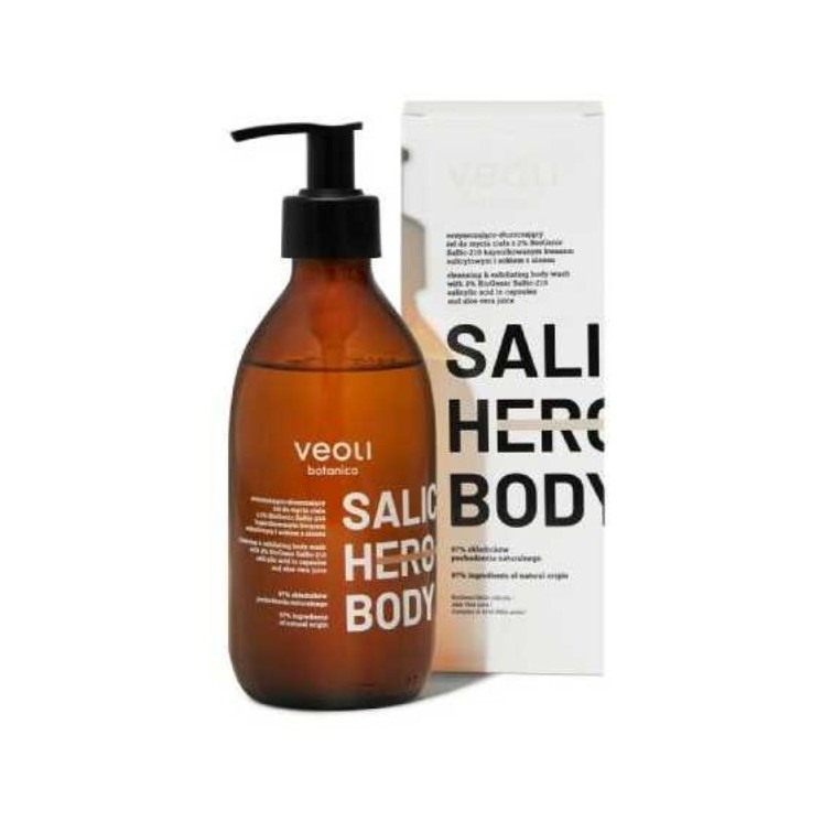 Veoli Botanica Saltic Hero Body en exfoliërende Body wash gel met salicylzuur 280 ml