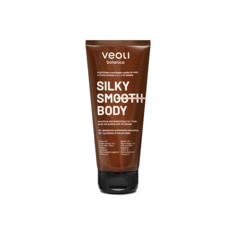 Veoli Botanica Silky Smooth Body 2in1 glättende und feuchtigkeitsspendende Körpermaske in Form eines Peelings mit Betain 180 ml