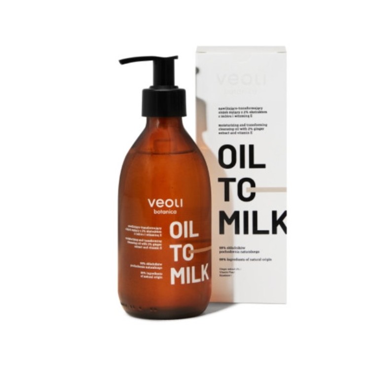 Veoli Botanica Oil to Milk feuchtigkeitsspendendes und transformierendes Körperwaschöl mit 2 % Ingwerextrakt, 290 ml