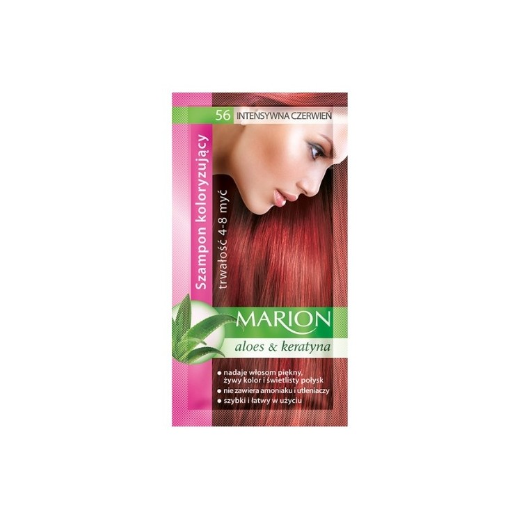 Marion Färbeshampoo mit Aloe-Extrakt 4-8 Haarwäschen /56/ Intensives Rot 40 ml