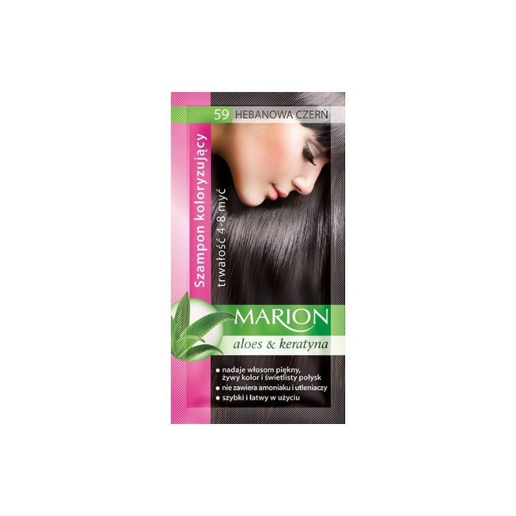 Шампунь Marion Coloring з екстрактом алое 4-8 прань /59/ Ebony black 40 мл