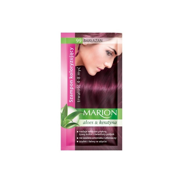 Marion Färbeshampoo mit Aloe-Extrakt 4-8 Wäschen /99/ Aubergine 40 ml