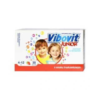 Vibovit Junior Vitamine für Kinder von 4 bis 12 Jahren, Erdbeergeschmack, 30 Beutel