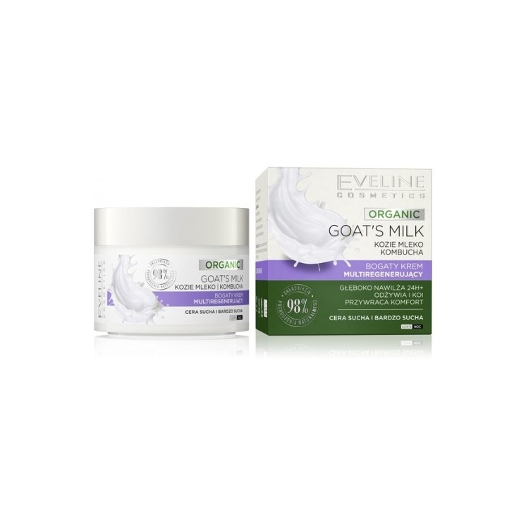 Мультирегенеруючий крем для обличчя Eveline Organic Goat's Milk Rich 50 мл