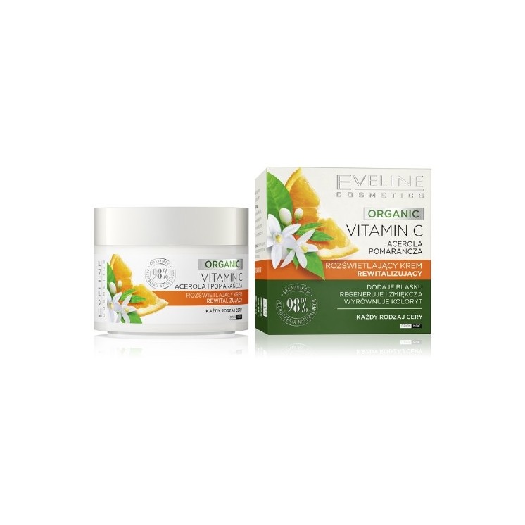 Освітлюючий відновлюючий крем для обличчя Eveline Organic Vitamin C 50 мл