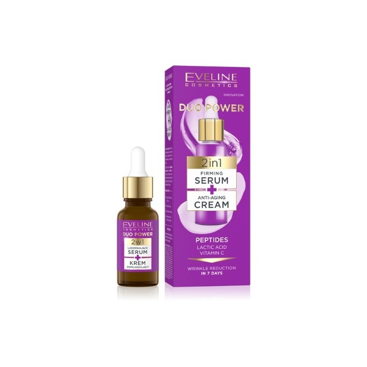 Eveline Duo Power 2in1 Verstevigend Serum + Antirimpel Gezichtscrème 18 ml