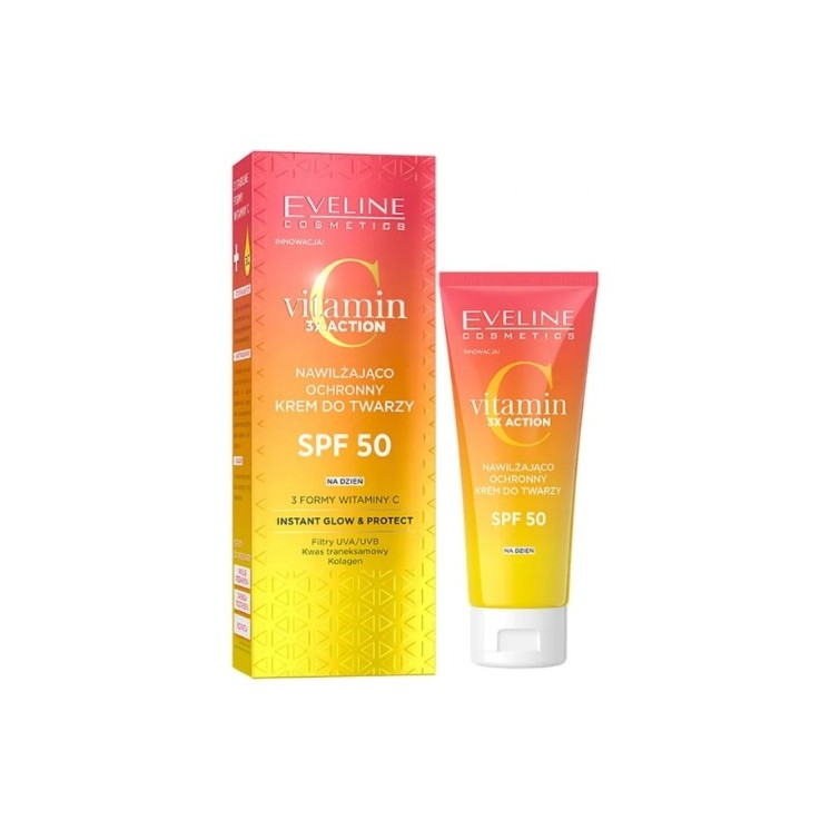 Eveline Vitamin C 3x Action Зволожуючий і захисний крем для обличчя з фільтром SPF50 30 мл