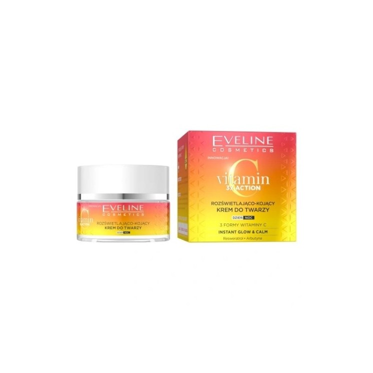 Eveline Vitamin C 3x Action Освітлюючий і заспокійливий денний і нічний крем для обличчя 50 мл