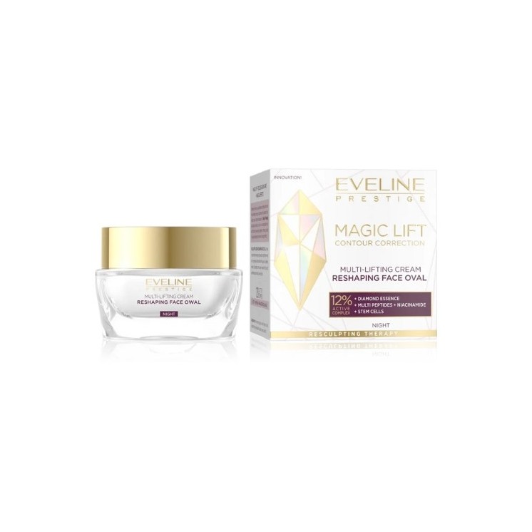Eveline Magic Lift Multi-Lifting-Gesichtscreme zur Modellierung des Gesichtsovals für die Nacht, 50 ml