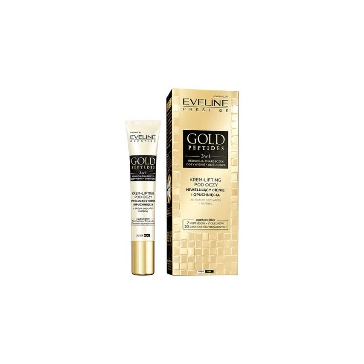 Eveline Gold Peptides Cream - ooglifting, elimineert donkere kringen en wallen 20 ml