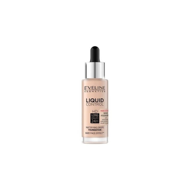 Eveline Liquid Control Gezichtsfoundation met Niacinamide in Druppelaar /050/ Golden Beige ml