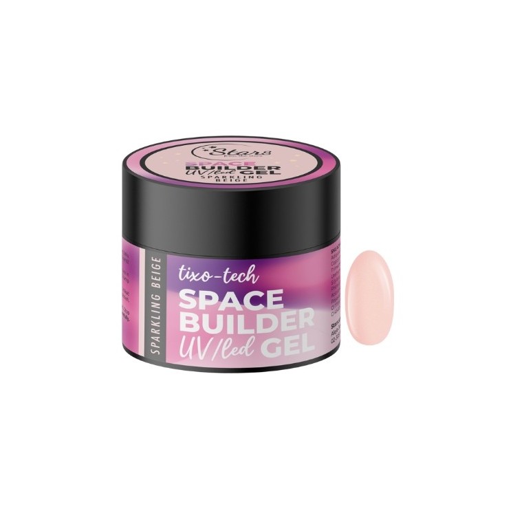 Гель для нарощування нігтів Stars from the Stars Space Bulider Gel UV/ LED Sparkling Beige 45 г