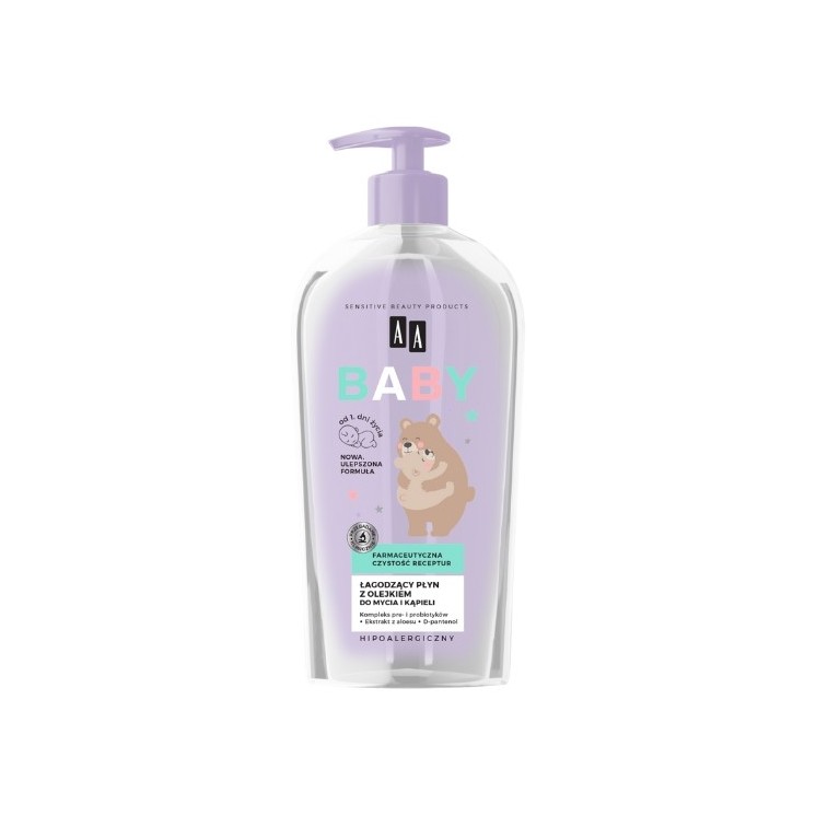 AA Baby Soothing Fluid з маслом для вмивання та купання 400 мл