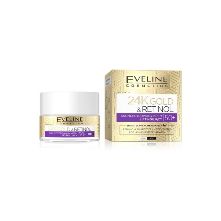 Eveline 24K Gold & Retinol Geconcentreerde Gezichtscrème 50+ Liftend 50 ml