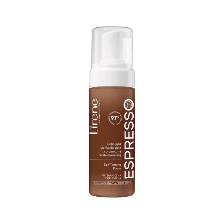 Бронзова пінка для тіла Lirene Self Tanning Foam з органічною кокосовою водою Espresso 150 мл