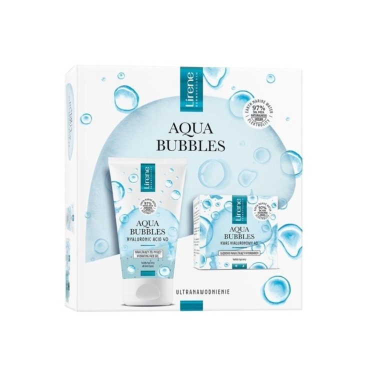 Lirene Aqua Bubbles Set: hydraterende Gezichtscrème 50 ml + Gezichtsreinigingsgel 150 ml