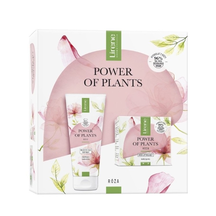 Lirene Power of Plants Rose Set: Gesichtscreme 50 ml + Körperlotion 200 ml
