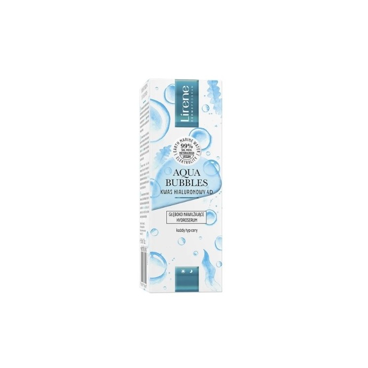 Глибоко зволожуюча гідросироватка для обличчя Lirene Aqua Bubbles Hyaluronic Acid 4D 30 мл