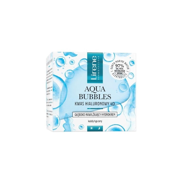 Глибоко зволожуючий гідрокрем для обличчя Lirene Aqua Bubbles Hyaluronic Acid 4D 50 мл