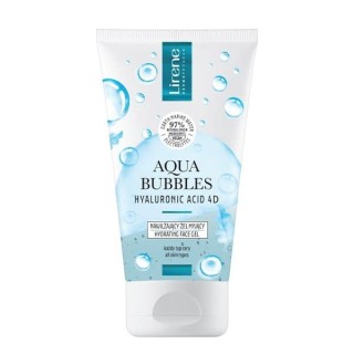 Lirene Aqua Bubbles Hyaluronic Acid 4D зволожуючий гель для очищення обличчя для всіх типів шкіри 150 мл