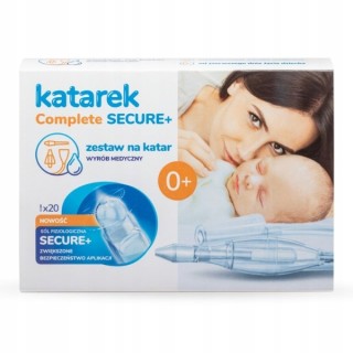 Katarek Complete Secure+ Runny Nose Kit: Staubsaugersauger und 20 Flaschen physiologische Kochsalzlösung