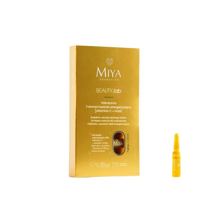 Miya BEAUTY .lab intensieve 7-daagse verkwikkende gezichtsbehandeling Vitamine C en Gember 5 ml