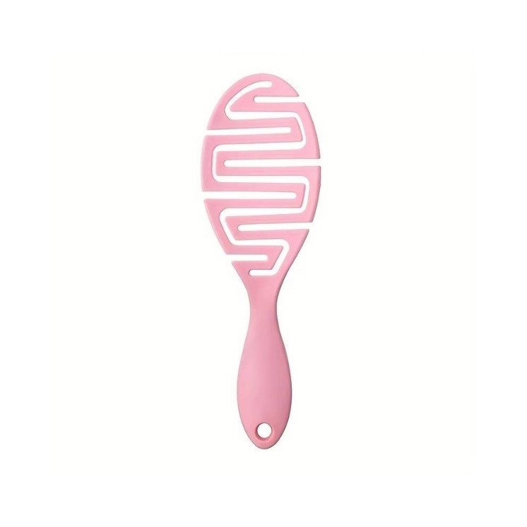 Geventileerde borstel voor lang, dik en krullend haar Pink 1 stuk