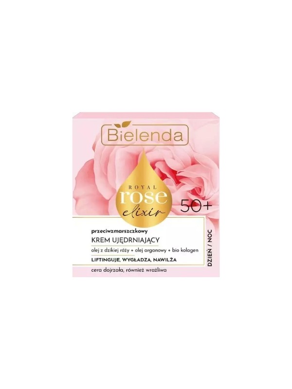 Bielenda Royal Rose Elixir Przeciwzmarszczkowy Krem do twarzy ujędrniający do cery wrażliwej 50+ 50 ml