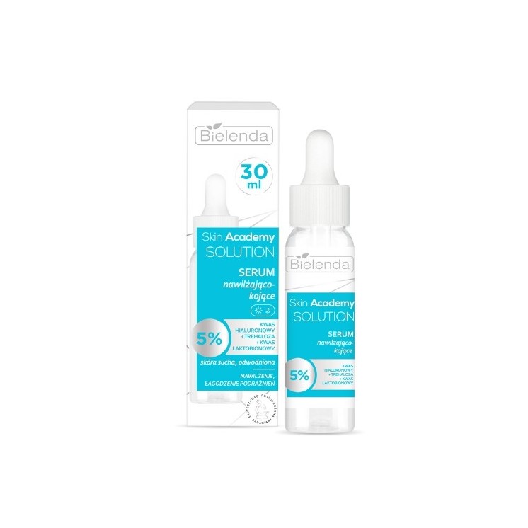 Bielenda Skin Academy Solutions Feuchtigkeitsspendendes und beruhigendes Serum Hyaluronsäure + Trahylose + Lactobionsäure 30 ml
