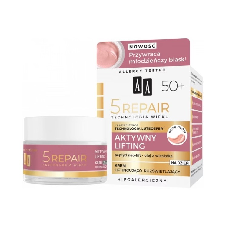 AA AGE TECHNOLOGY 5REPAIR 50+ Active Lifting Liftende en verhelderende dagcrème 50 ml