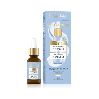 Eveline Duo Power 2in1 зволожуюча Serum + розгладжуючий крем для обличчя 18 мл