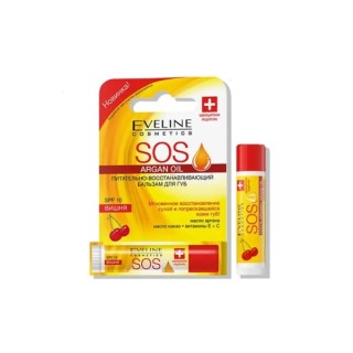 Eveline SOS Поживний та відновлювальний бальзам для губ SPF20 Cherry