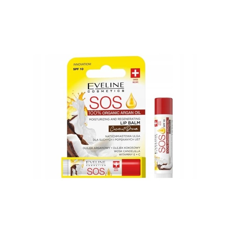 Eveline SOS Voedende en Regenererende Lippenbalsem SPF10 Kokos