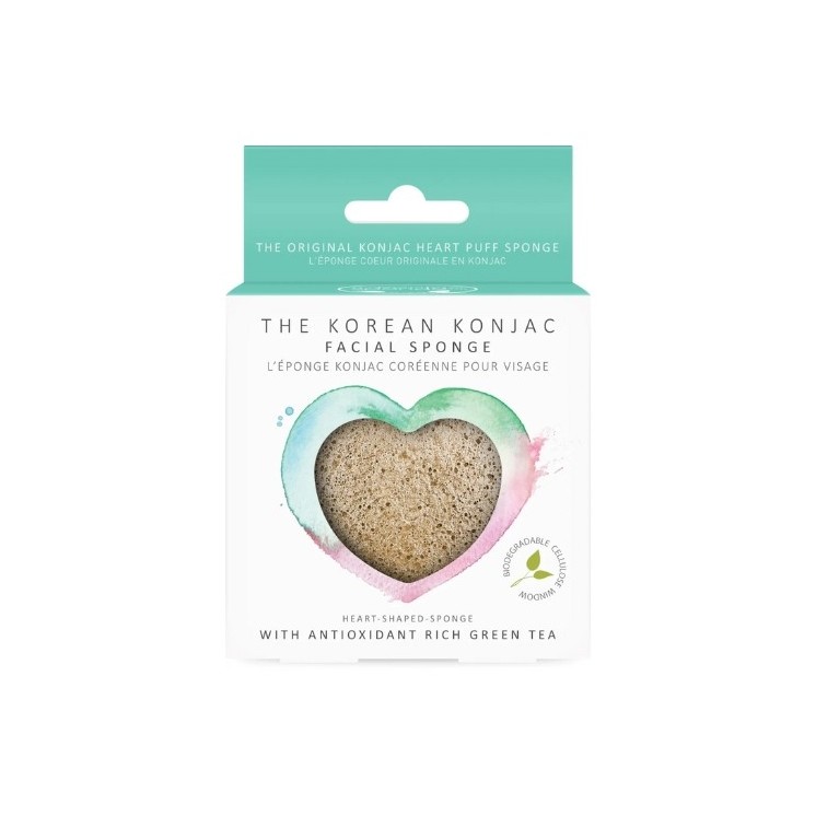 The Konjac Sponge Company Konjac Sponge Heart Green Tea 1 Stück