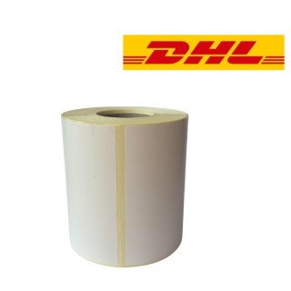 Транспортна етикетка DHL біла, 102 мм х 210 мм, 210 етикеток в рулоні, серцевина 25 мм, термо ECO , міцна 1 шт.