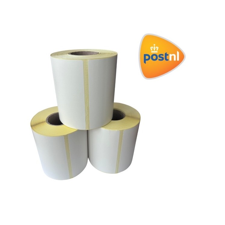 Транспортна етикетка Post.NL біла, 102 мм x 150 мм, 300 етикеток у рулоні, серцевина 25 мм, термо ECO , міцна упаковка з 3 шт.