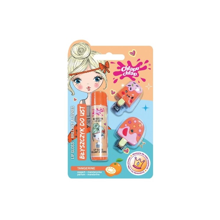Chlapu Chlap Tangerine Блиск для губ + 2 кліпси