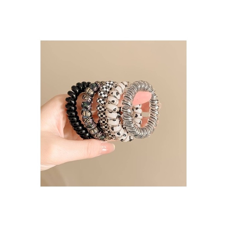 Set of 5 Black & White Mix hair bands