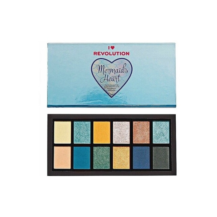 Makeup Revolution I Heart Revolution Palette mit 12 Lidschatten Mermaids Heart 12 x 0,75 g